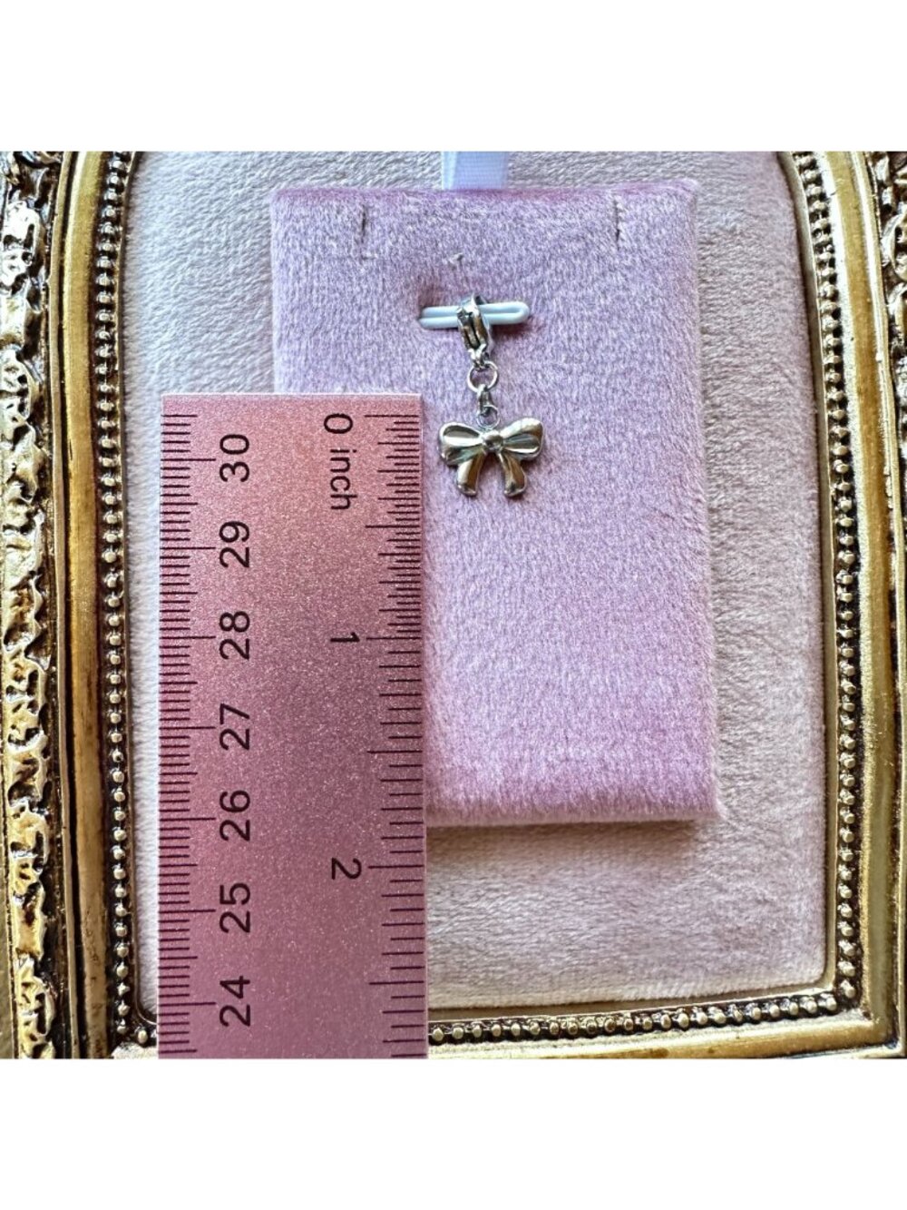 Stainless Steel Bow Charm With Lobster Clasp - Hypoallergenic Waterproof - Picture 4 of 13